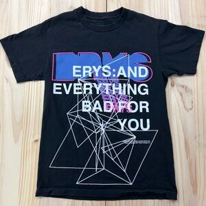 MSFTSrep Black Graphic T-Shirt with Bold Text - Sz S